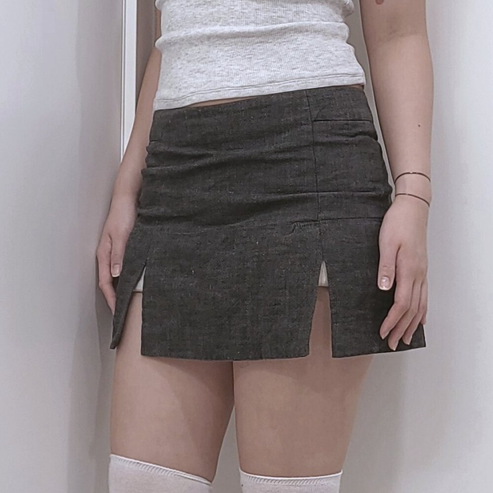 Reworked Mini Pleated Skirt